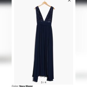 Daphne Sequin Top V-Plunge Maxi Dress